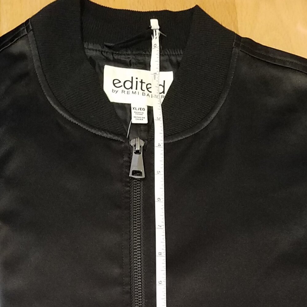 Edited by Remi Bader - Women's Satin-Style Bomber Jacket - Size XL - Black -NEW! - Picture 5 of 11